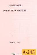 Acra-China-Acra China Hand Sherarer Operation and Parts List Manual-China-01